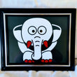 High Contrast Baby Art| Nursery Wall Art| Infant Visual Stimulation| Elephant2 - Baby See See 
