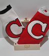 Personalized Baby Bibs Gift Set - Red & White - Baby See See 