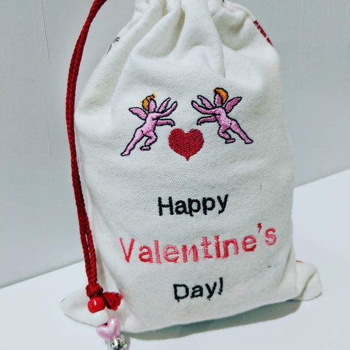 Handmade Embroidered Bag | Personalized Gift Bag | Valentine's Day | Cupids - Baby See See 