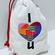 Handmade Embroidered Bag | Personalized Gift Bag| Valentine's Day | I Heart U. - Baby See See 