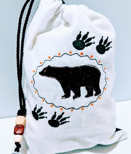 Handmade Embroidered Bag| Customized Gift Bags| Native American Style| Bear - Baby See See 