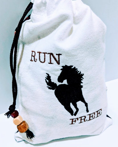Handmade Embroidered Bag| Customized Gift Bags| Native American Style| Horse - Baby See See 