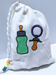 Handmade Embroidered Bag | Customized Gift Bags|Baby Shower Gift Bags for Guests|Neutral Baby Bottle - Baby See See 