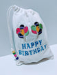 Handmade Embroidered Personalized Gift Bag | Birthday party favor bags| Balloons - Baby See See 