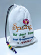 Handmade Embroidered Personalized Gift Bag | Easter Gift bags| Spring Drawstring bags | Spring| - Baby See See 