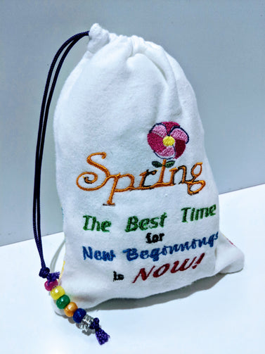 Handmade Embroidered Personalized Gift Bag | Easter Gift bags| Spring Drawstring bags | Spring| - Baby See See 