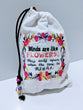 Handmade Embroidered Personalized Gift Bag | Easter Gift bags| Spring Drawstring bags | Minds| - Baby See See 